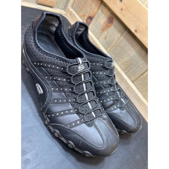 Skechers Womens Black Rhinestone Slip-On Sneakers Size 9.5 Comfortable Casual Sh - Picture 2 of 9